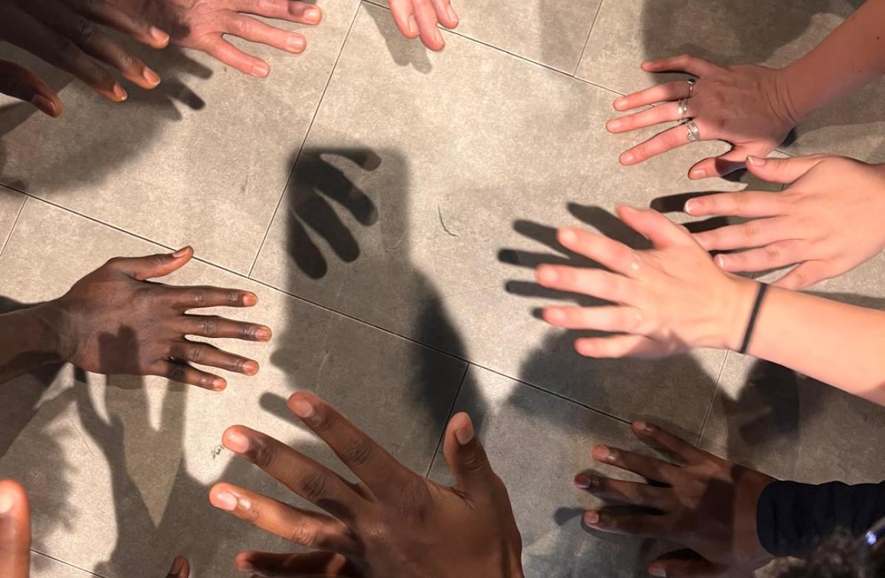 Hands together in a circle